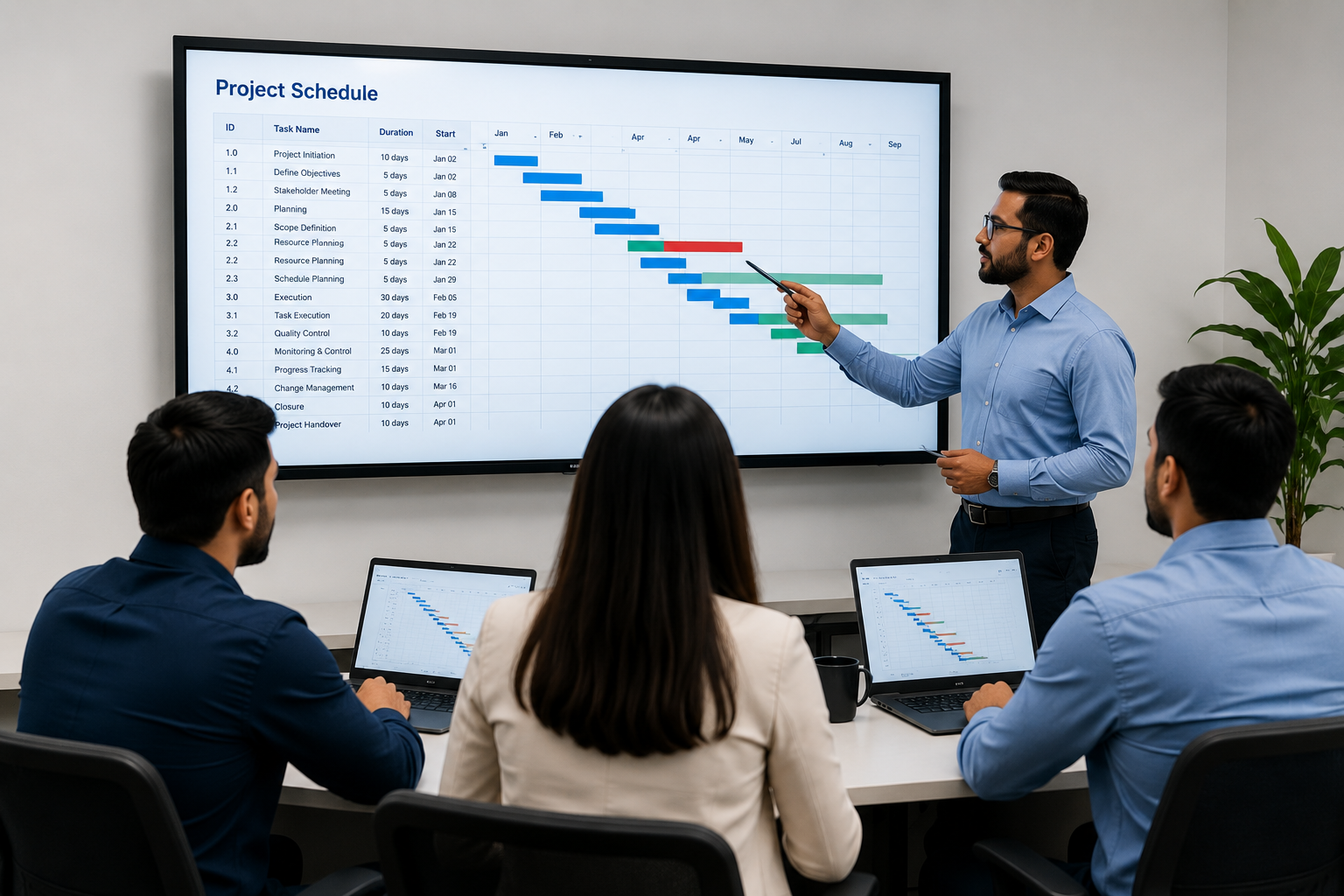 Project scheduling training session